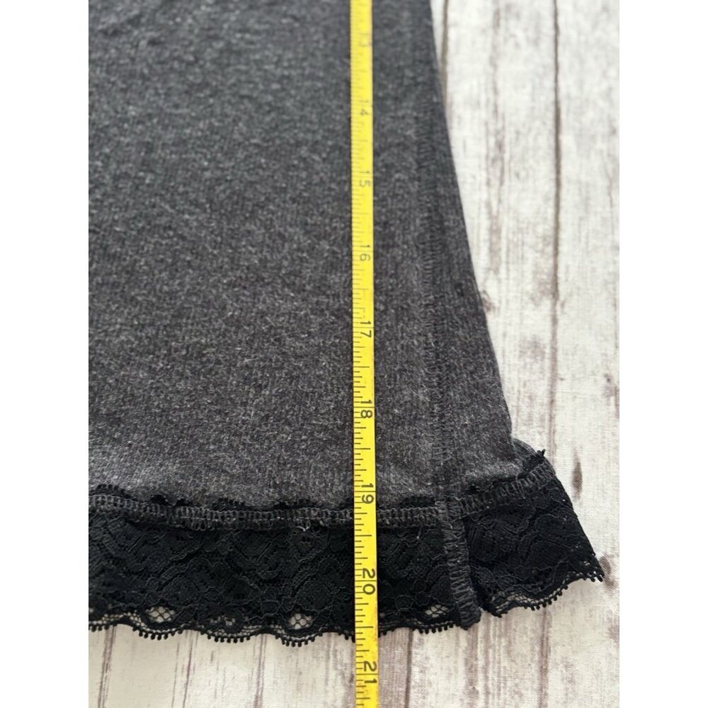 Y2k Dark Grey XS American Eagle Lace Tank  Cami Long Layering Shelf Bra - Picture 9 of 10